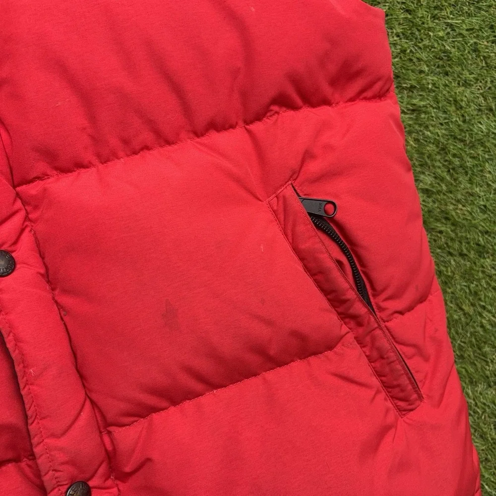 Vintage The North Face Down Vest Mens Medium Red 90s Full Zip Snap Outdoors